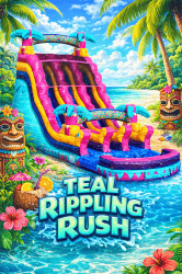 20' Dual Teal Rippling Rush